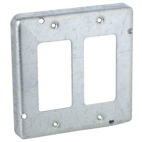 gfi metal outlet square box cover double|Amazon.com: Galvanized Outlet Cover.